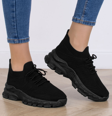 DAMSKIE CZARNE BUTY LEKKIE SNEAKERSY EMILE