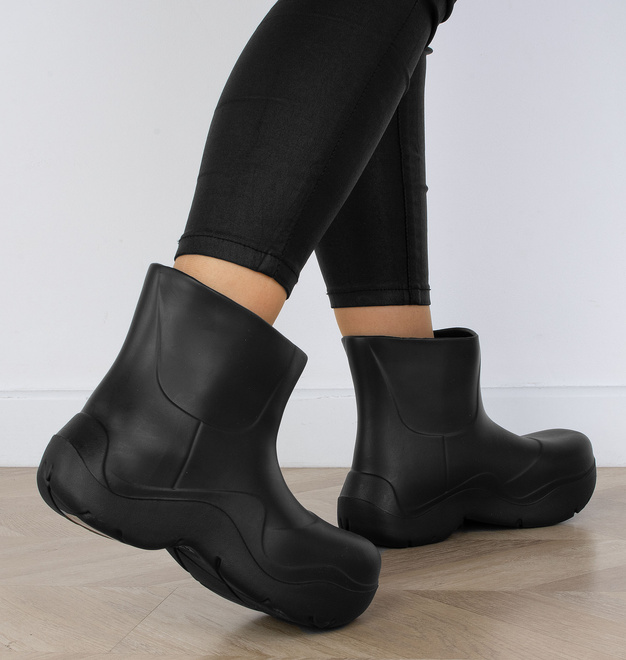 DAMSKIE CZARNE MATOWE KALOSZE BOTKI  7