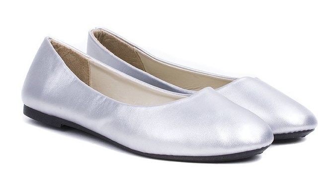 SREBRNE BALERINKI BALERINY EKO SKÓRA