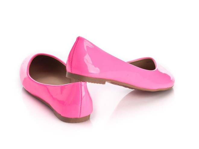 RÓŻOWE NEONOWE BALERINKI LAKIEROWANE 4