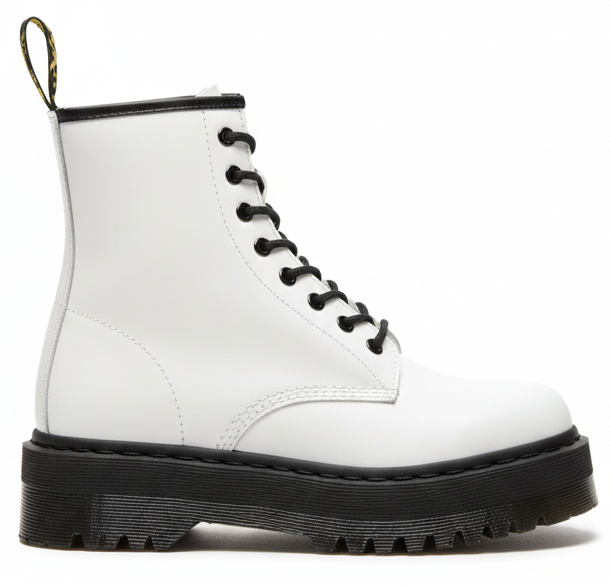 DAMSKIE BIAŁE BOTKI SKÓRZANE TRAPERY SZNUROWANE GLANY ALVA 1