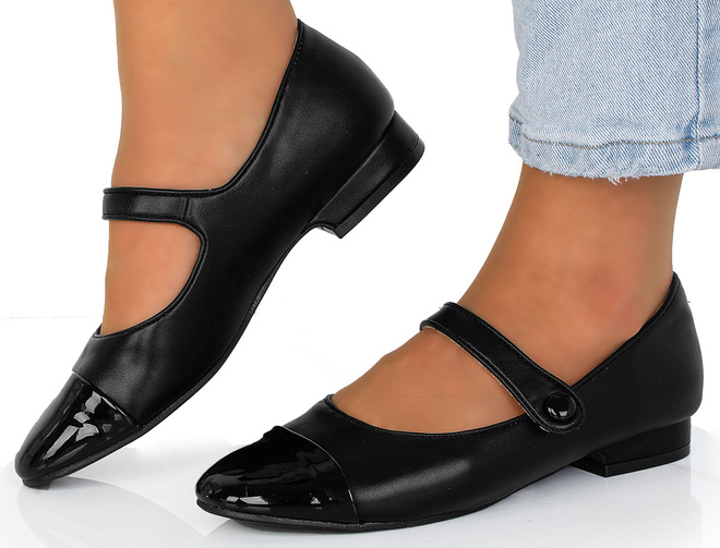 CZARNE DAMSKIE SKÓRZANE MOKASYNY BALERINKI LONGO 4