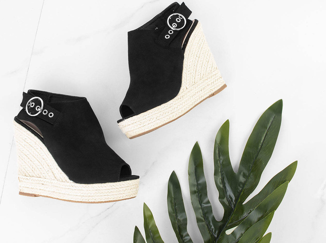 CZARNE SANDAŁY ESPADRYLE NA KOTURNIE BARIS 5