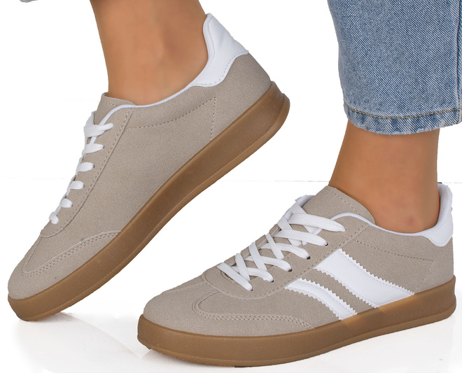 DAMSKIE BEŻOWE SNEAKERSY TRAMPKI BRINDA 4
