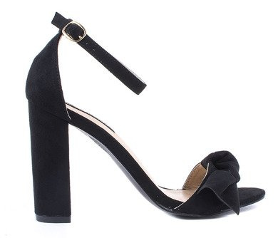 CZARNE ZAMSZOWE SANDAŁY NA SŁUPKU LONIA