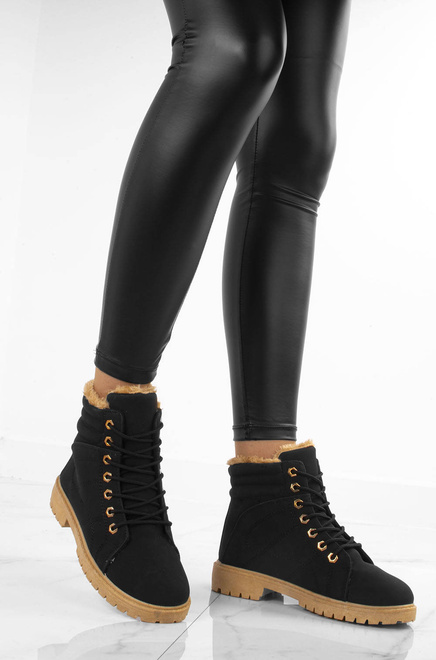 CZARNE OCIEPLANE TRAPERKI BOTKI TIMBERKI RENDI 5