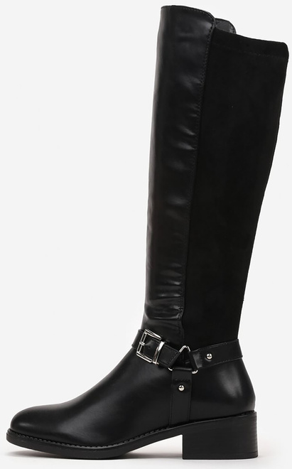 CZARNE DAMSKIE KOZAKI SKÓRZANE NA SŁUPKU OLESSA 6