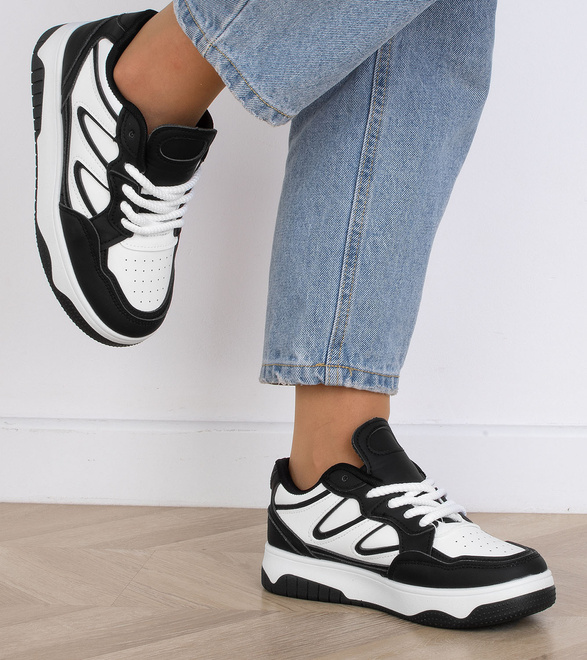CZARNE SNEAKERSY TRAMPKI KLASYCZNE NA PLATFORMIE WEXET 8