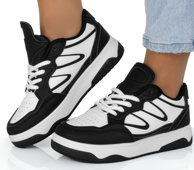 CZARNE SNEAKERSY TRAMPKI KLASYCZNE NA PLATFORMIE WEXET 4