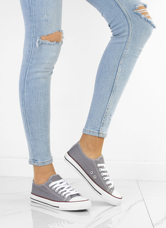 SZARE KLASYCZNE NISKIE TRAMPKI DAMSKIE