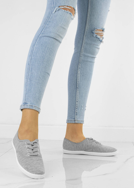 SZARE TENISÓWKI WYKROJONE TRAMPKI 6