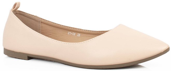 BEŻOWE KLASYCZNE BALERINKI Z WIĄZANIEM CANRA 1