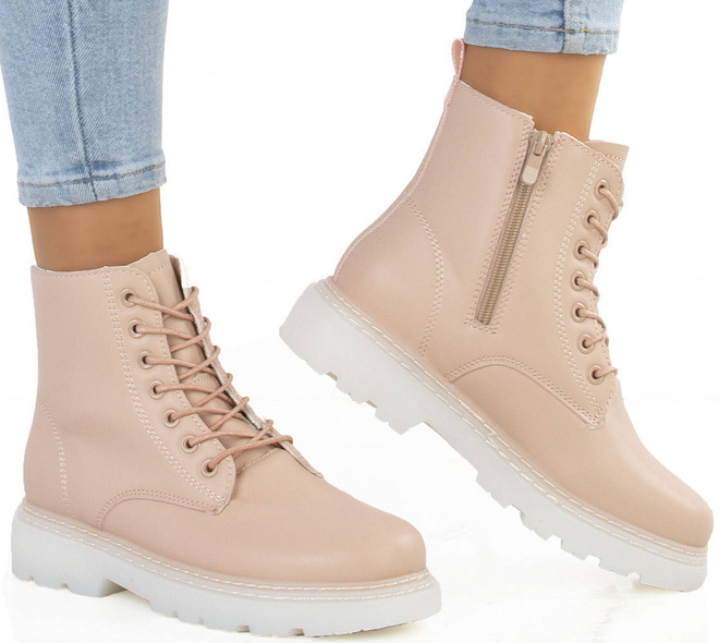 RÓŻOWE OCIEPLANE BOTKI TRAPERY GLANY 4