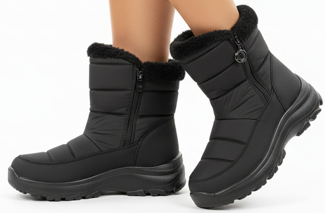 CZARNE ŚNIEGOWCE BOTKI  OCIEPLANE NA PLATFORMIE  2