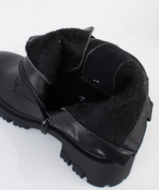 CZARNE BOTKI OCIEPLANE TRAPERY NA PLATFORMIE ALMILA 4