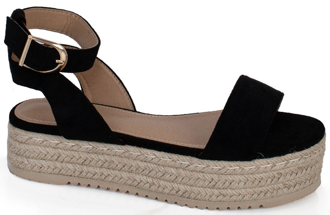 CZARNE SANDAŁY ESPADRYLE DAMSKIE NA PLATFORMIE BILLIE 3