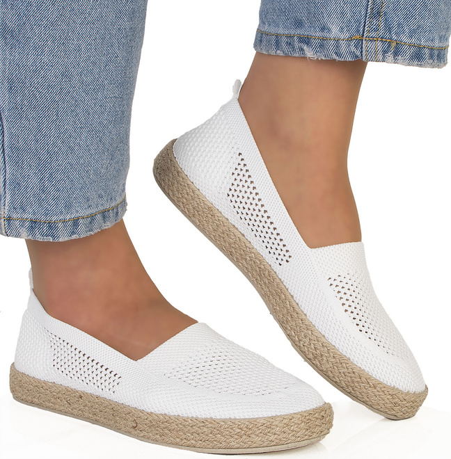 BIAŁE KORONKOWE ESPADRYLE TENISÓWKI LUCJA 2