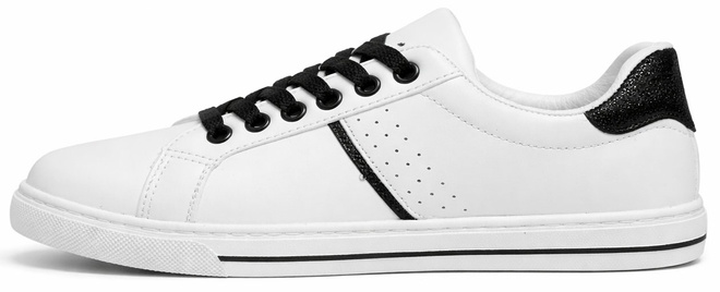 DAMSKIE BIAŁE SNEAKERSY TRAMPKI SKÓRZANE SZNUROWANE 3