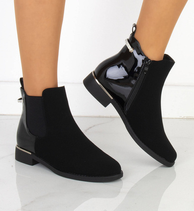 BOTKI CZARNE SKÓRZANE SZTYBLETY KLASYCZNE BRENNA