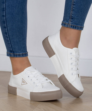 BIAŁE SNEAKERSY TRAMPKI KLASYCZNE NA PLATFORMIE AUSTYN