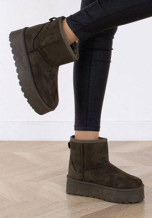 ZIELONE OCIEPLANE ŚNIEGOWCE BOTKI NA PLATFORMIE FLEUR