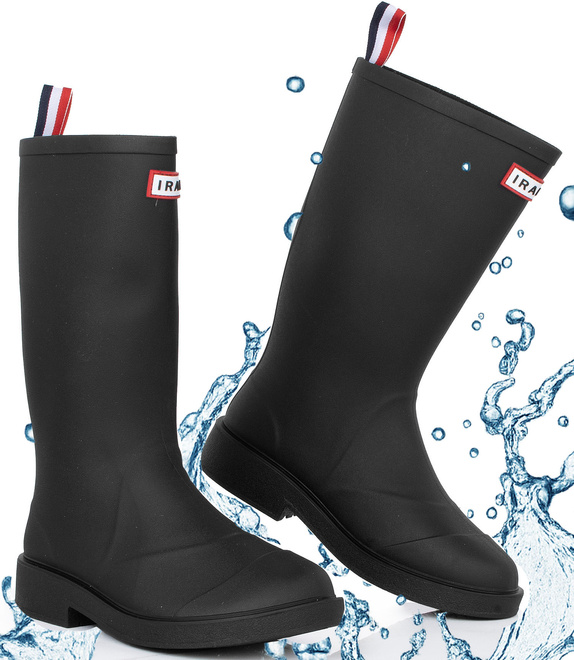 CZARNE MATOWE WYSOKIE KALOSZE IRAIN 4