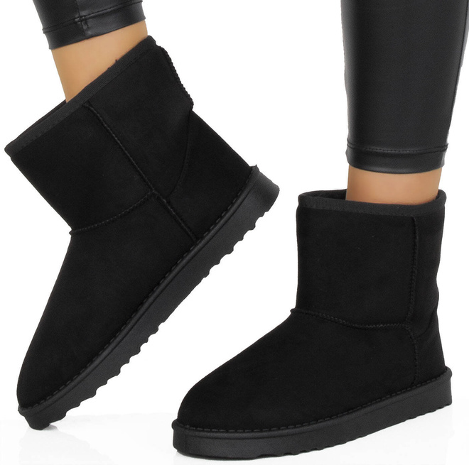 CZARNE ŚNIEGOWCE OCIEPLANE BOTKI WSUWANE FUTERKO 2