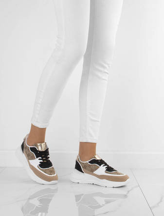 BEŻOWE LEKKIE SNEAKERSY SPORTOWE GLEN