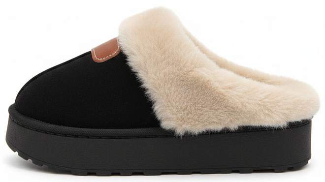 CZARNE KAPCIE OCIEPLANE NA GRUBEJ PODESZWIE WSUWANE CALVIRA 3