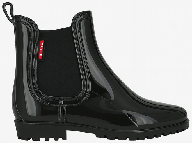 CZARNE DAMSKIE KRÓTKIE KALOSZE LAKIEROWANE SZTYBLETY BESIEL 1