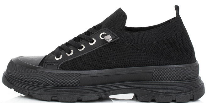 CZARNE NISKIE TRAMPKI ELASTYCZNE SIATKA CAMBRIA 3