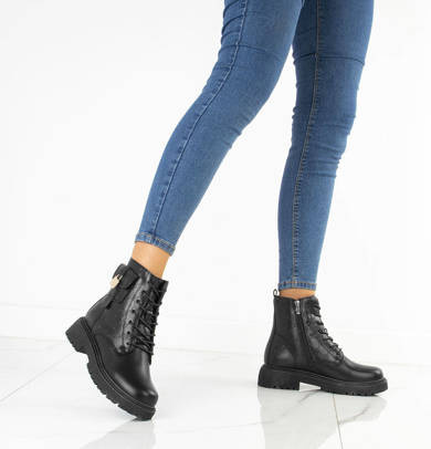 CZARNE BOTKI GLANY EKOSKÓRA CIEPŁE GORGIA