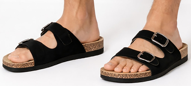 CZARNE KLAPKI MĘSKIE Z KLAMRĄ 4