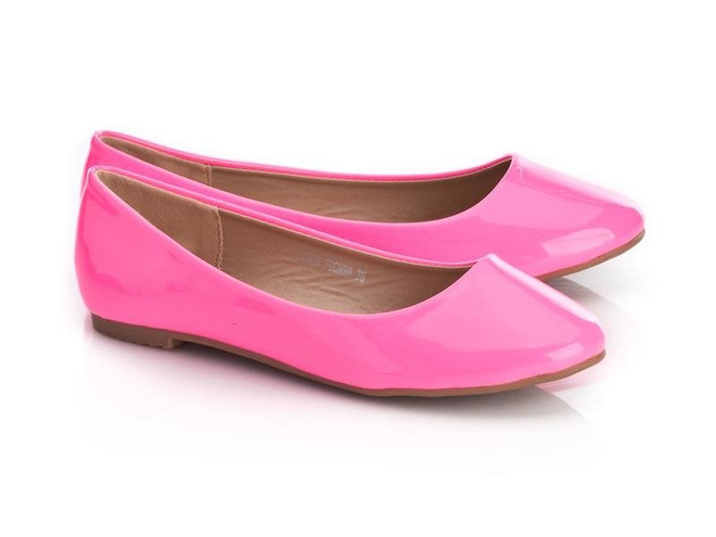 RÓŻOWE NEONOWE BALERINKI LAKIEROWANE 2