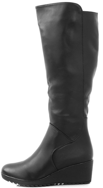 CZARNE OCIEPLANE KOZAKI NA KOTURNIE IRINA 3