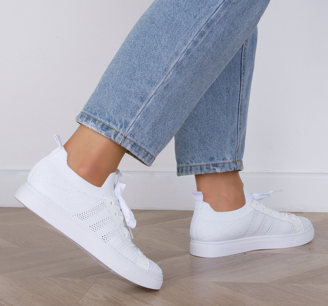 BIAŁE TENISÓWKI AŻUROWE SZNUROWANE ODETTE 6