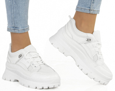 BIAŁE SNEAKERSY GRUBA PODESZWA OPAL