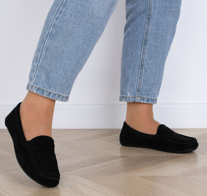 CZARNE MOKASYNY ZAMSZOWE DAMSKIE WSUWANE ORPE 6