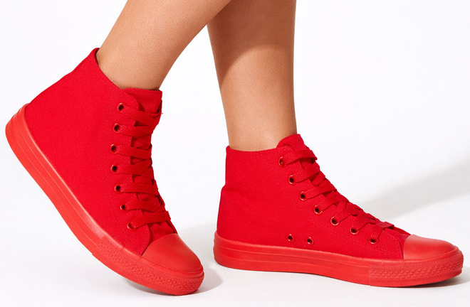 CZERWONE WYSOKIE TRAMPKI TENISÓWKI KLASYCZNE 2