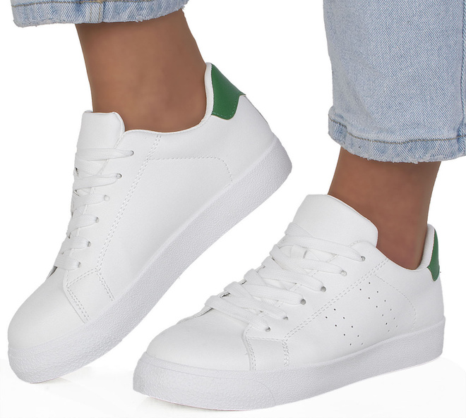 DAMSKIE BIAŁE SNEAKERSY TRAMPKI SKÓRZANE TUFFO 4