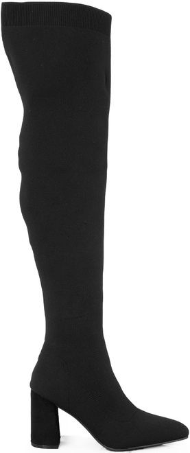 DAMSKIE CZARNE KOZAKI NA SŁUPKU ELASTYCZNA CHOLEWKA SOPHIE 2