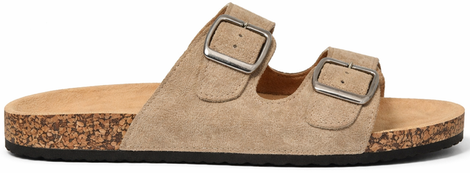 BEŻOWE KLAPKI MĘSKIE Z KLAMRĄ 1