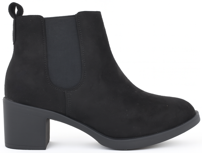 CZARNE DAMSKIE BOTKI NA SŁUPKU ZAMSZOWE OCIEPLANE  1