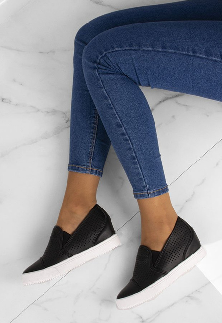 CZARNE SNEAKERSY NA KOTURNIE AGILLAS 2