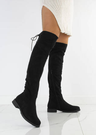 CZARNE KLASYCZNE ZAMSZOWE KOZAKI ZA KOLANO SONICA