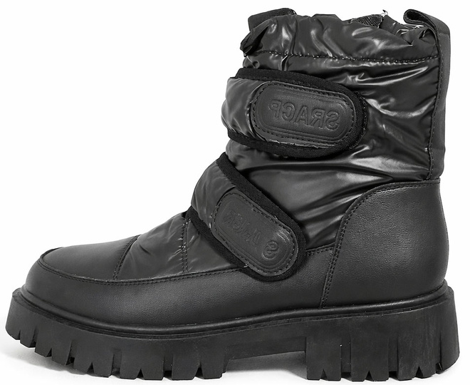 CZARNE ŚNIEGOWCE BOTKI OCIEPLANE NA PLATFORMIE 3