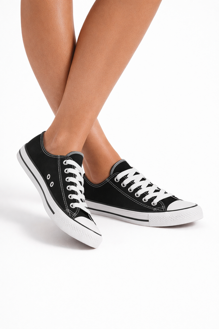 CZARNE NISKIE TRAMPKI CONVER TENISÓWKI FLEX 6