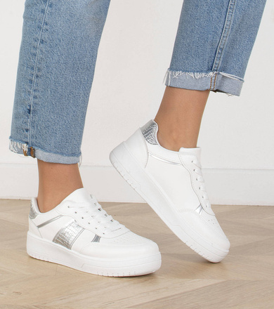 BIAŁE SNEAKERSY TRAMPKI SKÓRZANE WENI