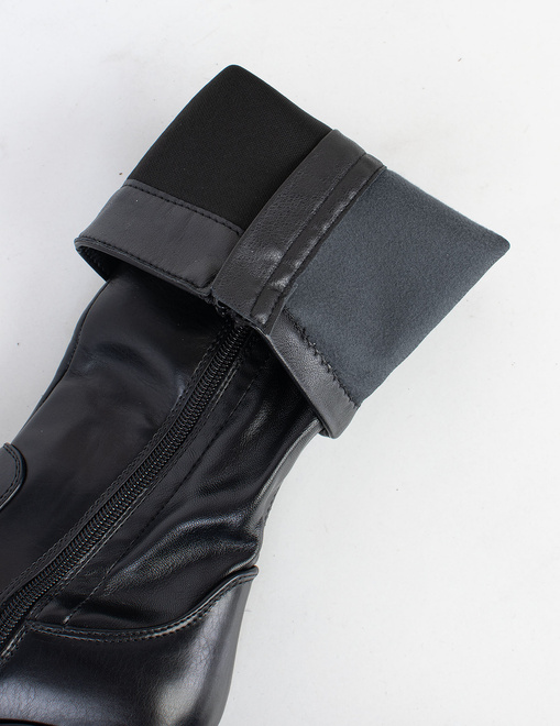 CZARNE DAMSKIE KOZAKI SKÓRZANE NA SŁUPKU OCIEPLANE OCERDIA 6