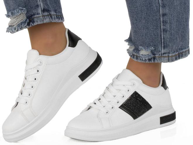 BIAŁE SNEAKERSY TRAMPKI KLASYCZNE NA PLATFORMIE RAINA 4